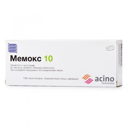 Мемокс таблетки от болезни Альцгеймера по 10 мг, 60 шт.