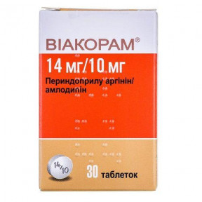 Виакорам 14 мг/10 мг №30 таблетки