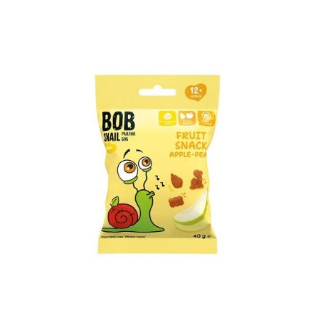 Снек фруктовий Равлик Боб яблуко-груша для дитячого харчування з 12 місяців 20г