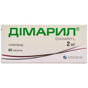 Дімарил таблетки по 2 мг, 60 шт.