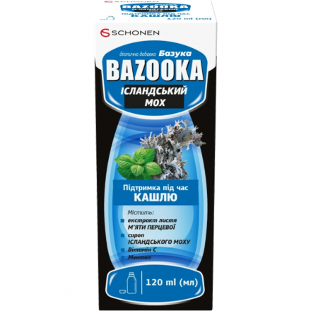 Базука Ісландський мох, еліксир у флаконі 120 мл, дієтична добавка