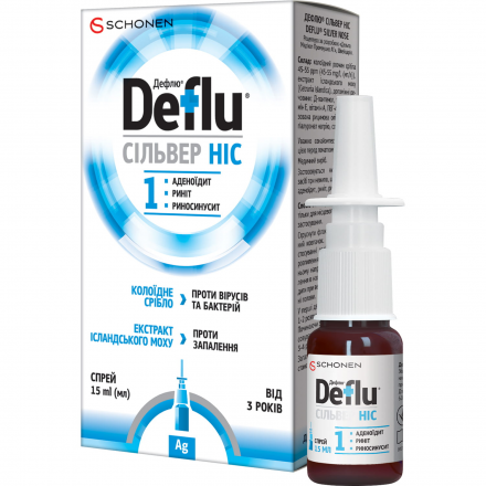 Дефлю Сільвер Ніс спрей назальний комплексної дії, 15 мл