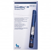 НовоМікс 30 ФлексПен суспензія для ін'єкцій по 3 мл у картриджі, 100 МО/мл, 5 шт.