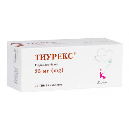 Тиурекс таблетки диуретические по 25 мг, 30 шт.