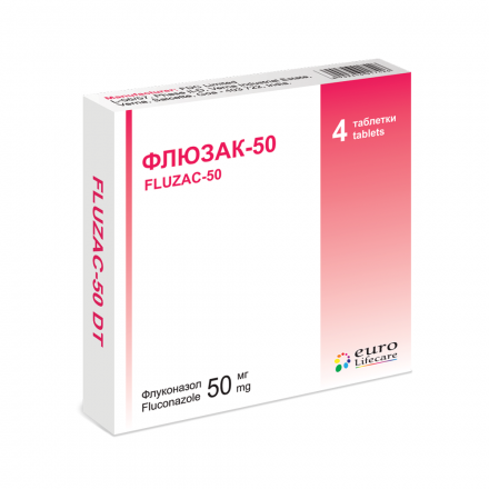 Флюзак таблетки від кандидозу по 50 мг, 4 шт.