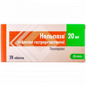 Нольпаза таблетки від гастриту по 20 мг, 28 шт.