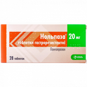 Нольпаза таблетки від гастриту по 20 мг, 28 шт.