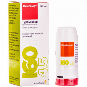 Симбікорт Турбухалер порошок для інгаляцій 160мкг / 4.5 мкг №60