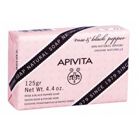 Apivita мило з трояндою і чорним перцем 125 г