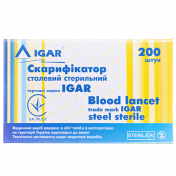 Скарифікатор сталевий стерильний IGAR, 200 шт.