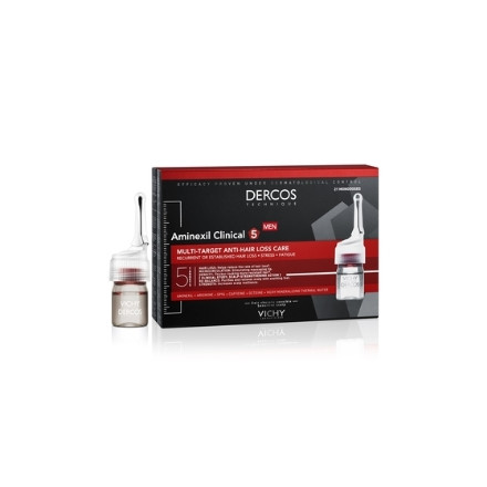 Комплексний засіб Vichy Dercos Aminexil Clinical 5 проти випадіння волосся для чоловіків, 21 х 6 мл