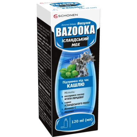 Базука Ісландський мох, еліксир у флаконі 120 мл, дієтична добавка