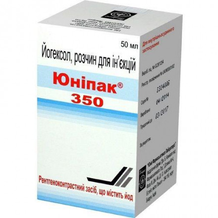 Юнипак раствор для инъекций, 350 мг/мл, 50 мл Спец.