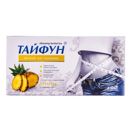 Тайфун фиточай для похудения со вкусом ананаса в пакетиках по 2 г, 30 шт.