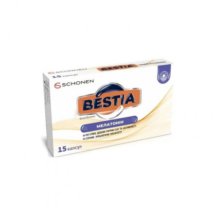 Бестіа Мелатонін капсули  №15 дієтична добавка