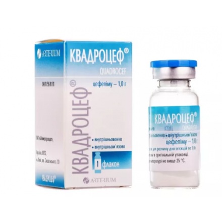 Квадроцеф порошок для розчину для ін'єкцій в флаконі по 1 г
