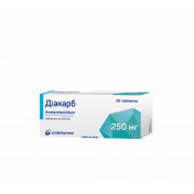 Діакарб таблетки по 250 мг, 30 шт.