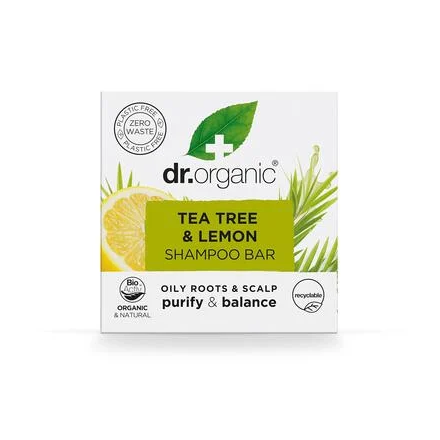 Др.Органік Твердий шампунь з екстрактом чайного дерева та лимона 75гр