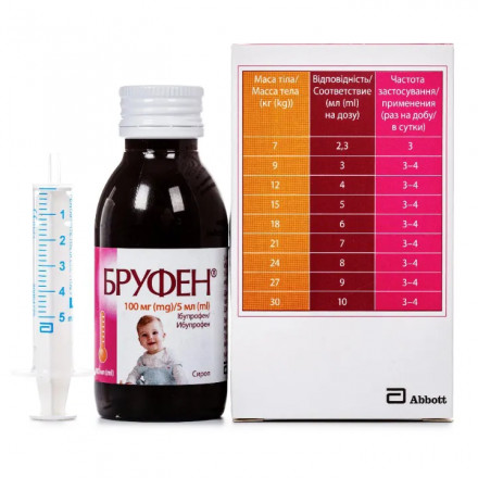 Бруфен сироп від лихоманки, 100 мг/5 мл, 100 мл