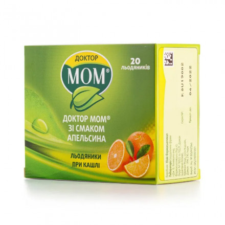 Доктор МОМ льодяники при кашлю зі смаком апельсина, 20 шт.
