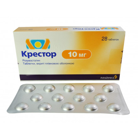 Крестор таблетки по 10 мг, 28 шт.