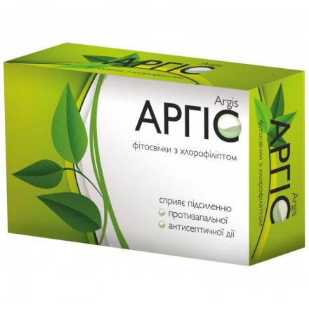 Аргіс фітосвічки з хлорофіліптом по 1,4 г, 10 шт.