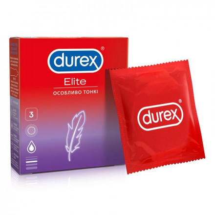Презервативы Durex (Дюрекс) Elite особенно тонкие, 3 шт.
