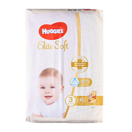 Хаггіс еліт софт 3 (5-9кг) 40шт