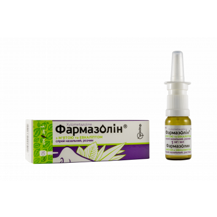 Фармазолін 1мг/мл 10мл спрей назальний м'ята з евкаліптом