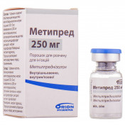Метипред порошок для раствора для инъекций по 250 мг во флаконе