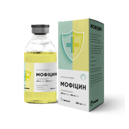 Мофіцин розчин д/інф. 400мг/250мл. по 250мл. у флак.