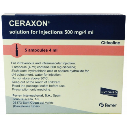Цераксон розчин для ін'єкцій по 500 мг, в ампулах по 4 мл, 5 шт.