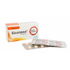 Бісопрол таблетки по 10 мг, 30 шт.