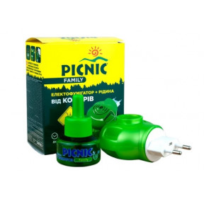 Пікнік фемелі фумігатор+рідина від комарів 30мл(45 ночей)