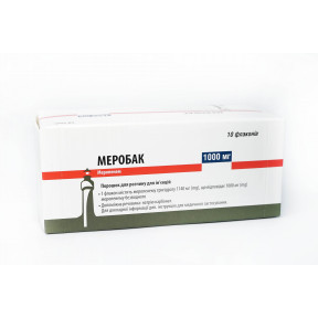 Меробак порошок для приготовления раствора для инфузий флакон 1000 мг N10