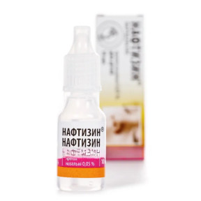Нафтизин краплі при захворюваннях порожнини носа 0,05%, 10 мл
