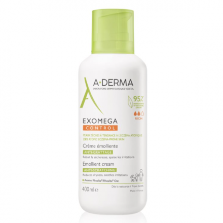 Лосьйон для тіла A-Derma Exomega Control, пом'якшуючий, знімає свербіж, 400 мл