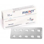 Лукаст таблетки по 10 мг, 30 шт.