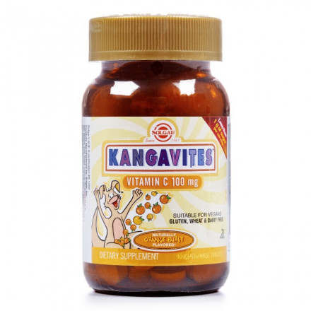 Солгар Кангавітес з вітаміном C таблетки зі смаком апельсина по 100 мг, 90 шт.