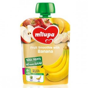Мілупа пюре фруктове ПАУЧ Яблуко-Банан 80гр, від 6 міс /3563