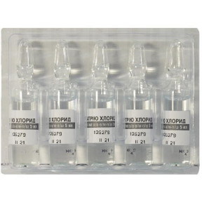 Натрію хлорид розчин для ін'єкцій по 9 мг/мл, 10 шт.