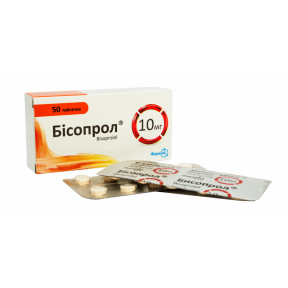 Бісопрол таблетки по 10 мг, 50 шт.