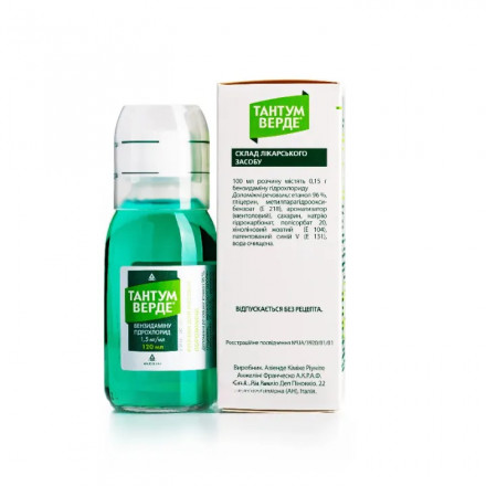 Тантум Верде розчин для горла по 150 мг/100 мл, 120 мл