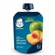 Фруктовое пюре Gerber Яблоко и персик, 90 г