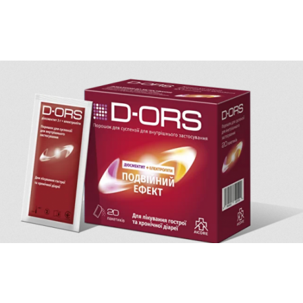 Ді-Орс (D-ORS) порошок для приготування суспензії в пакетиках від діареї по 3 г, 20 шт.