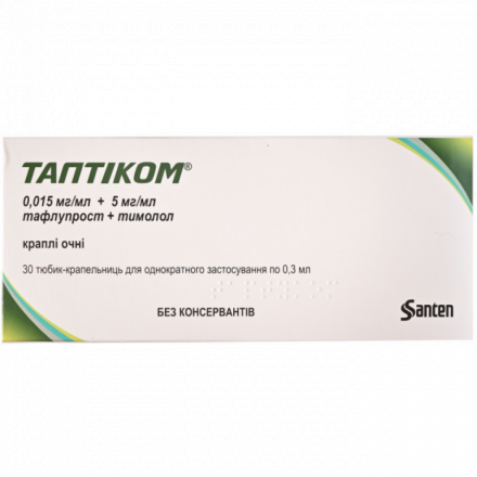 Таптіком краплі очні в тюбику по 0,3 мл, 30 шт.