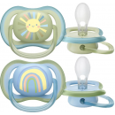 Avent пустушка Ultra-Air/декор 0-6 міс 2шт д/хлоп. SCF085/58