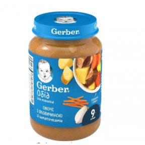 Овоче-м'ясне пюре Gerber Яловичина по-домашньому з морквою, 190 г