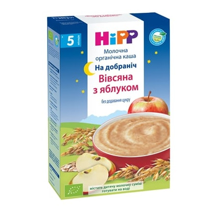 Каша молочна дитяча Hipp (Хіпп) вівсяна з яблуком На добраніч, 250 г