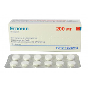 Еглоніл таблетки по 200 мг, 12 шт.